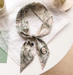 vintage satin headband on model