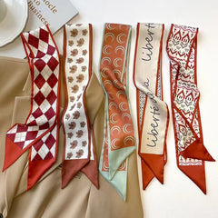 elegant satin hair scarf geometric design