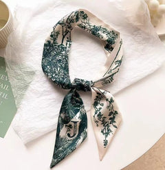 vintage satin headband floral pattern