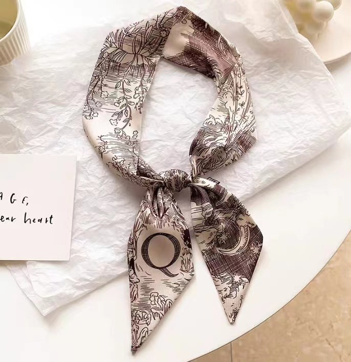 vintage satin headband on model