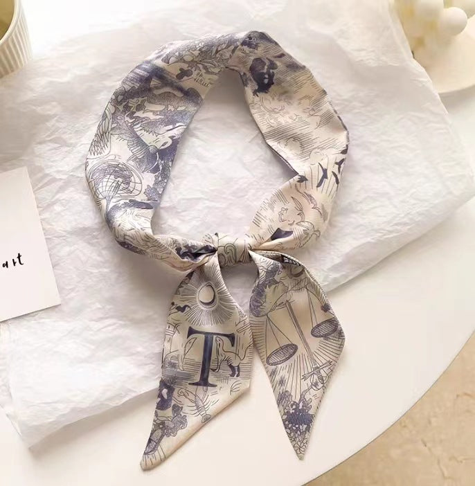 vintage satin headband floral pattern