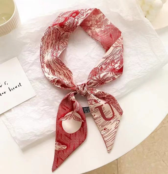 elegant satin hair scarf geometric design