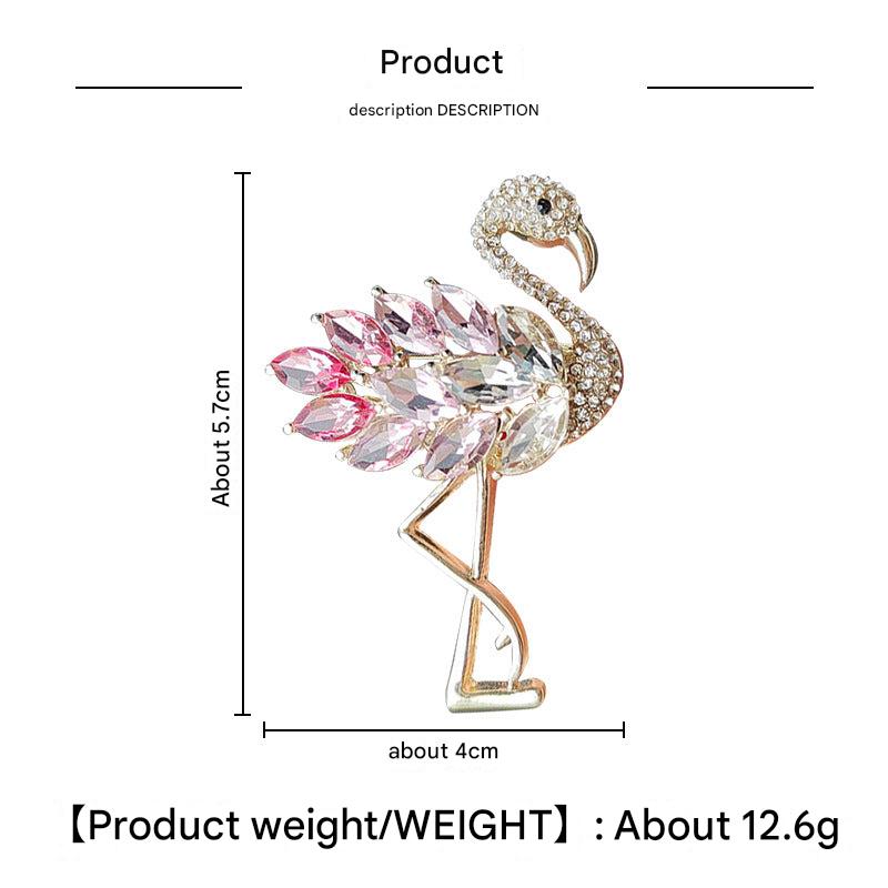 Unique flamingo design brooch close-up