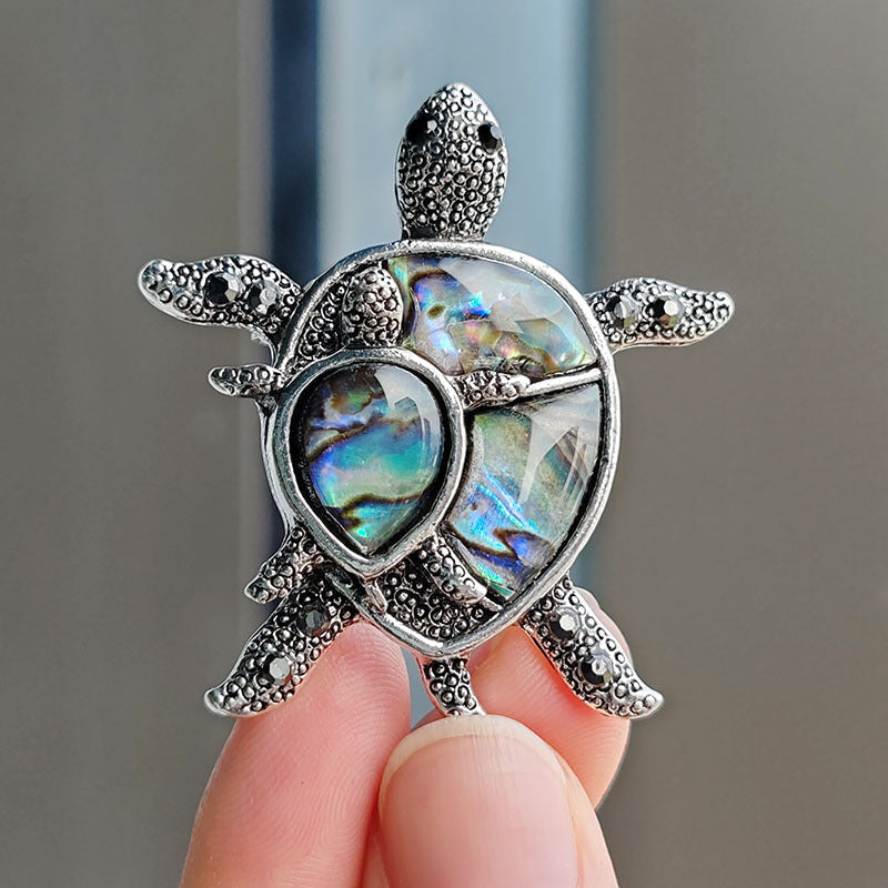 Colourful turtle brooch grouped display