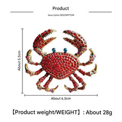 Stylish Alloy Crab Brooch with Rhinestones image 1
