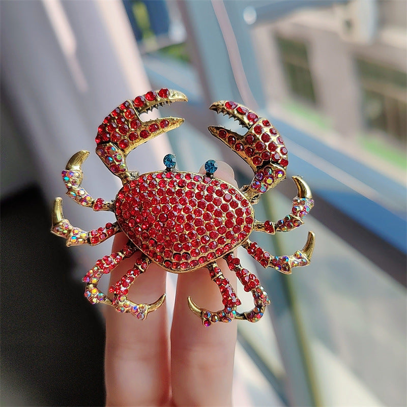 Stylish Alloy Crab Brooch in Blue colour