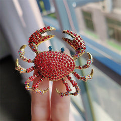 Stylish Alloy Crab Brooch in Blue colour