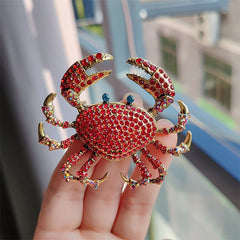 Stylish Alloy Crab Brooch showcased on model