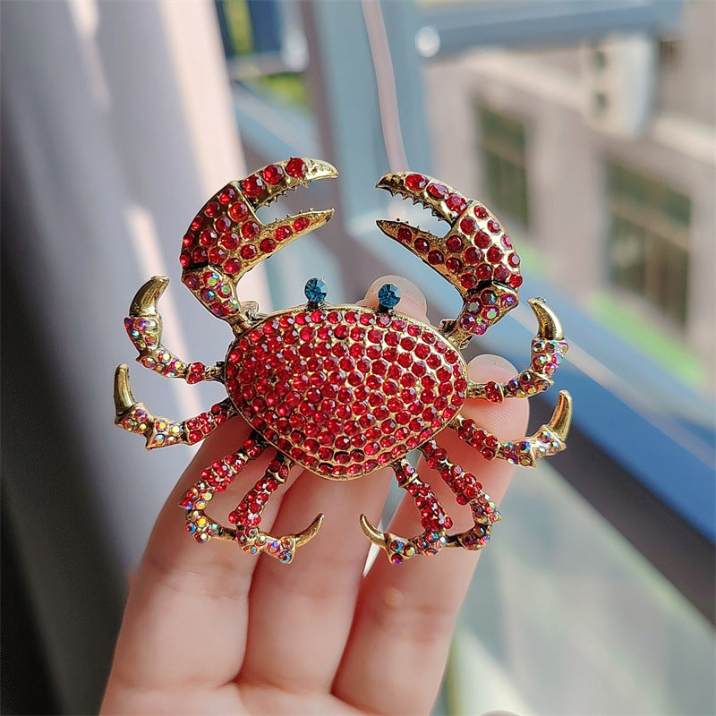 Stylish Alloy Crab Brooch showcased on model