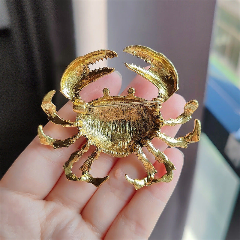 Stylish Alloy Crab Brooch from multiple angles