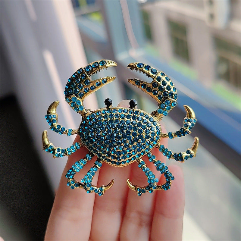 Stylish Alloy Crab Brooch in Red colour