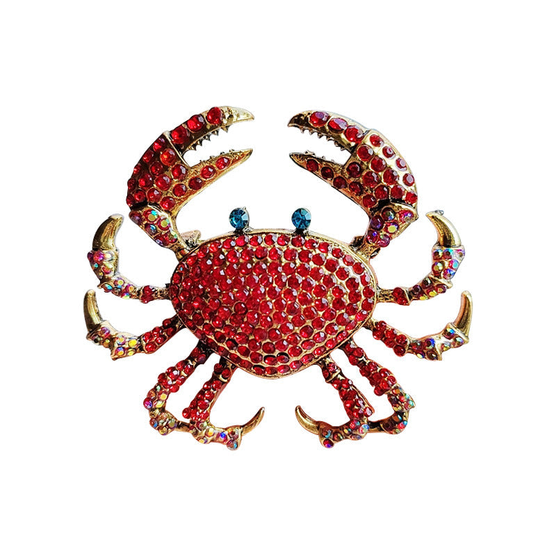 Stylish Alloy Crab Brooch on a black background