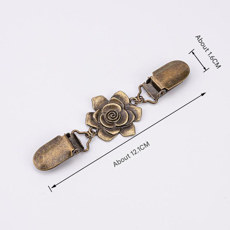 elegant vintage brooch scarf clip with rhinestones
