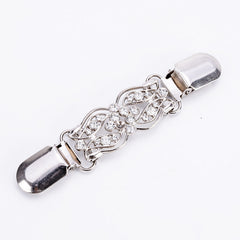 elegant vintage brooch scarf clip with rhinestones