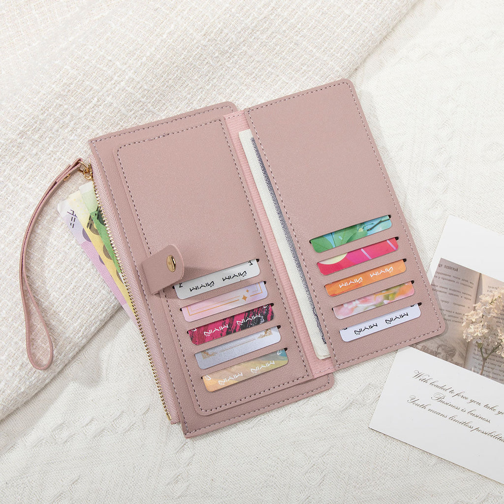 Elegant women's wallet in wine red