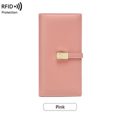 Stylish RFID-blocking women's wallet in blue