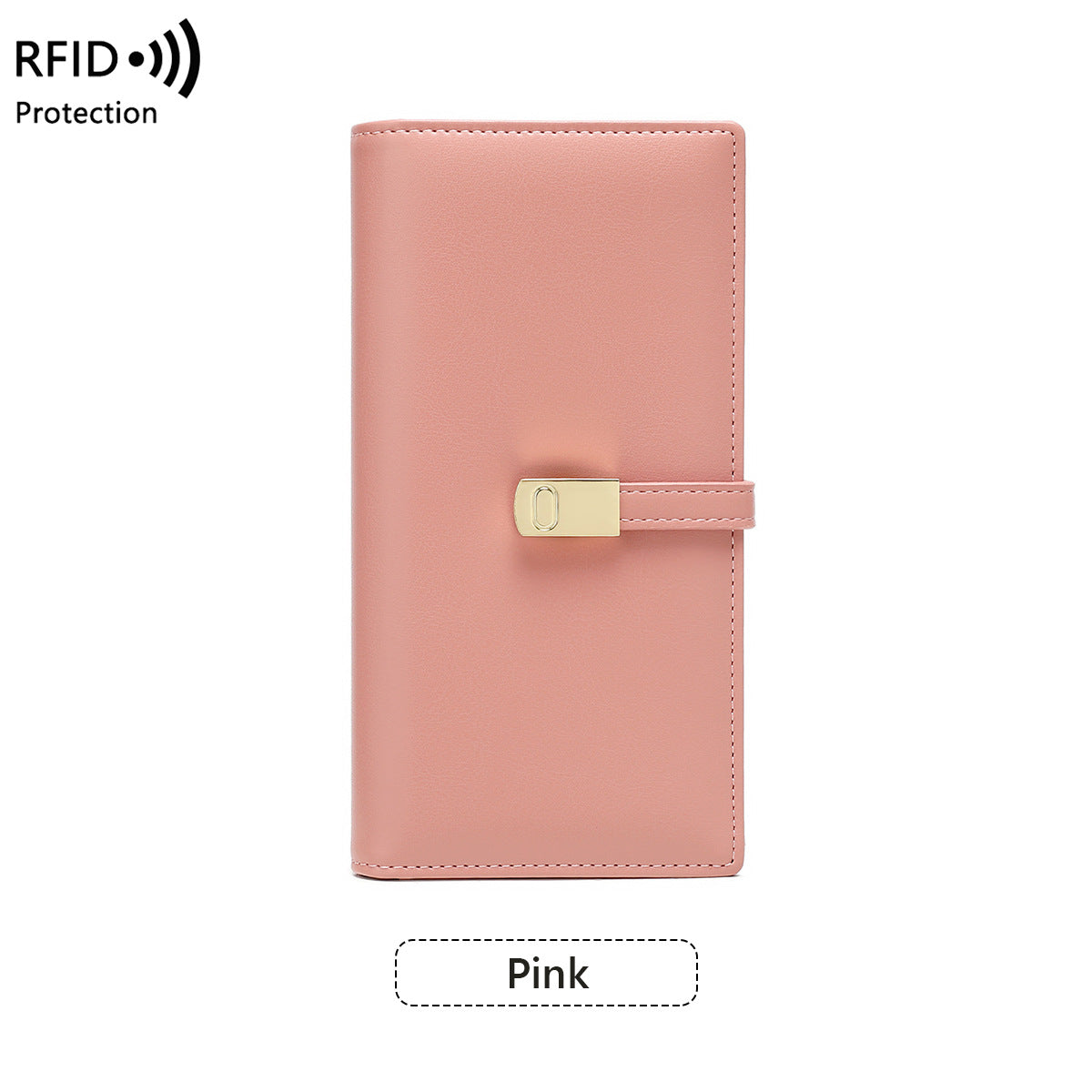 Stylish RFID-blocking women's wallet in blue