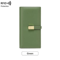 Close-up of black RFID-blocking women's wallet
