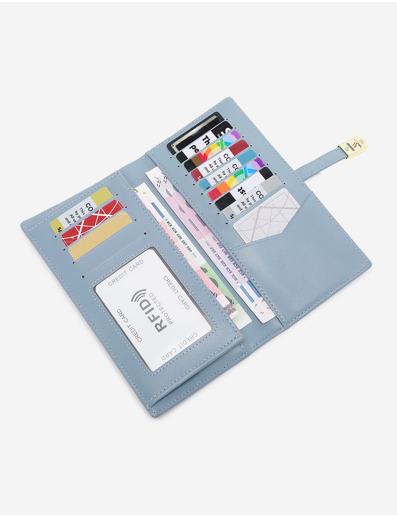 Gray slim wallet for women with RFID technology