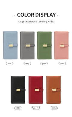 Close-up of black RFID-blocking women's wallet