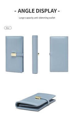 Interior view of multiple card slots in wallet