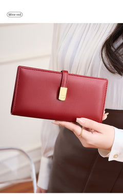 Gray slim wallet for women with RFID technology