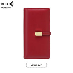 Brown wallet for women with secure card slots