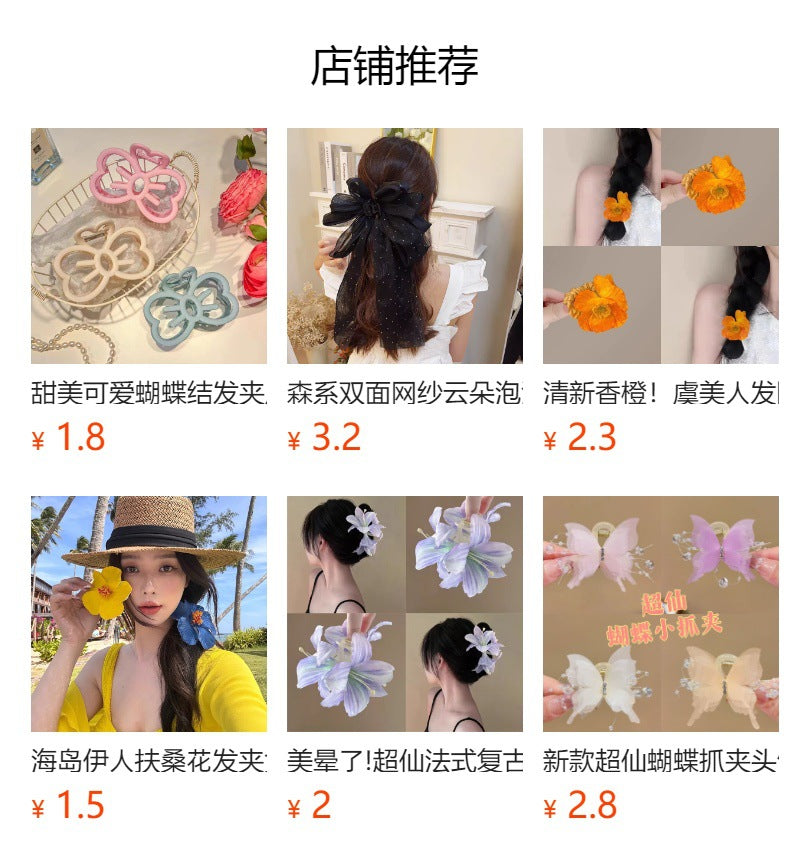 fashionable hairstyle with butterfly clip