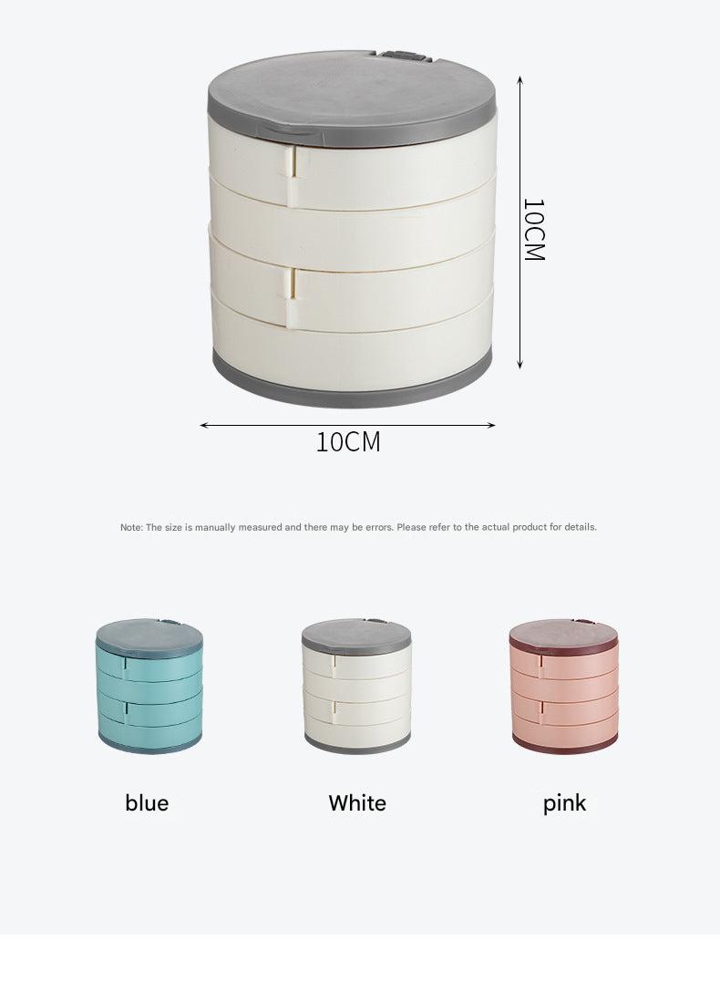 Front view of elegant multi-layer jewellery organiser box