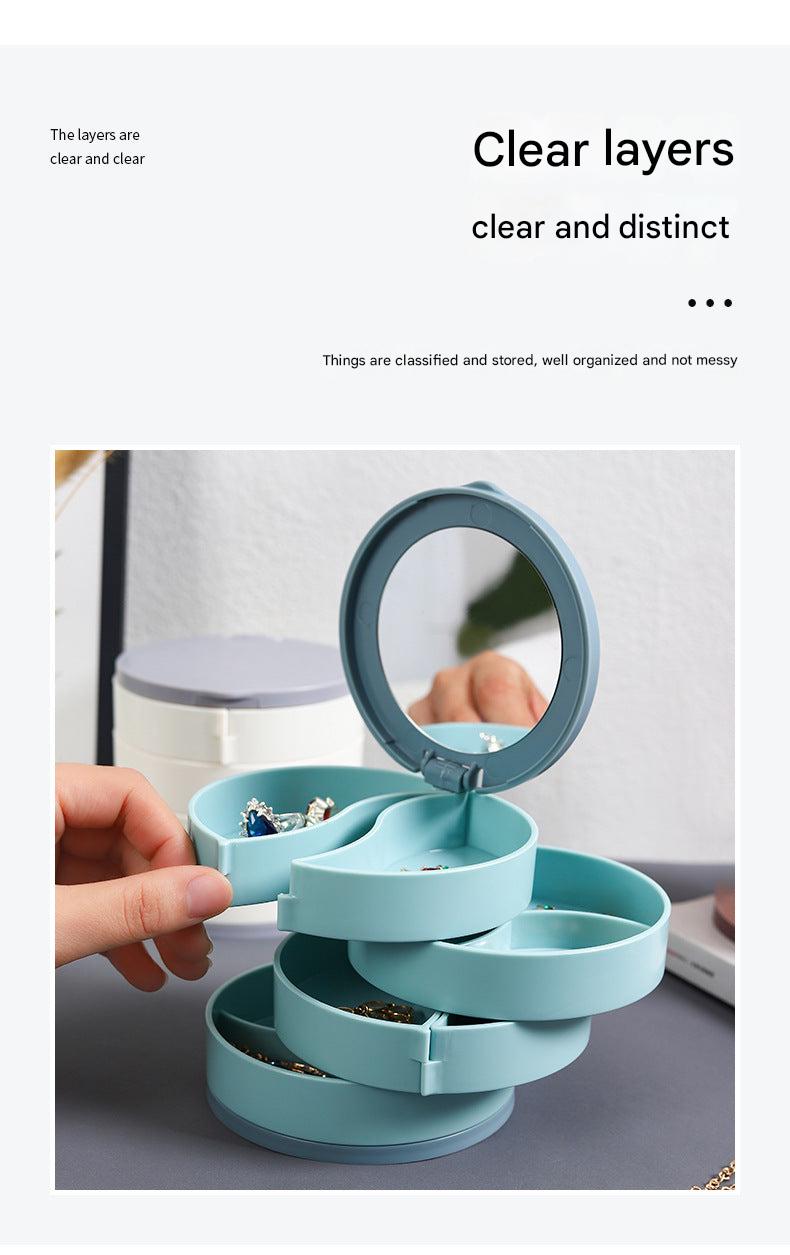 Close-up image of jewellery organiser compartments