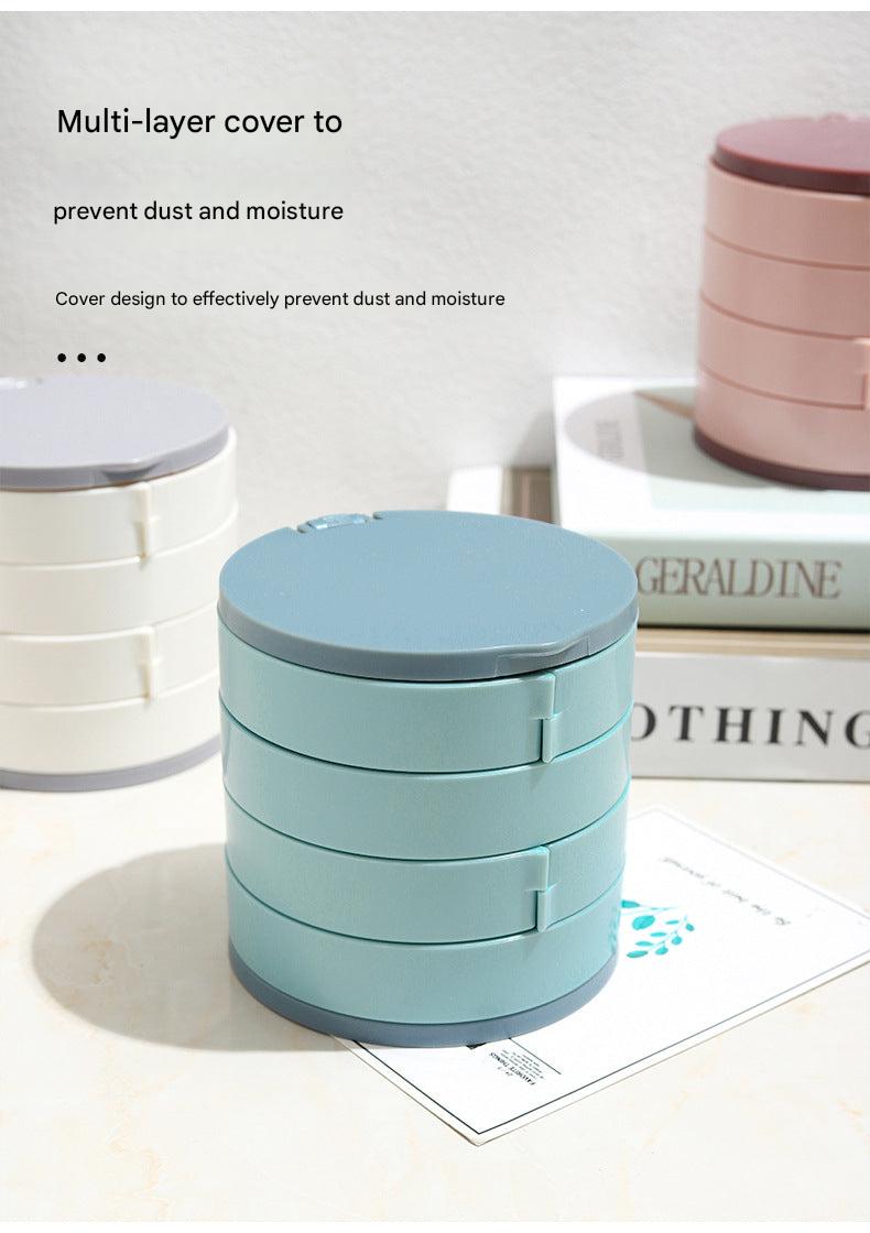 Stacked layers of multi-layer jewellery storage box
