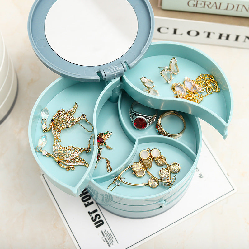 Jewellery organiser box with earrings and necklaces