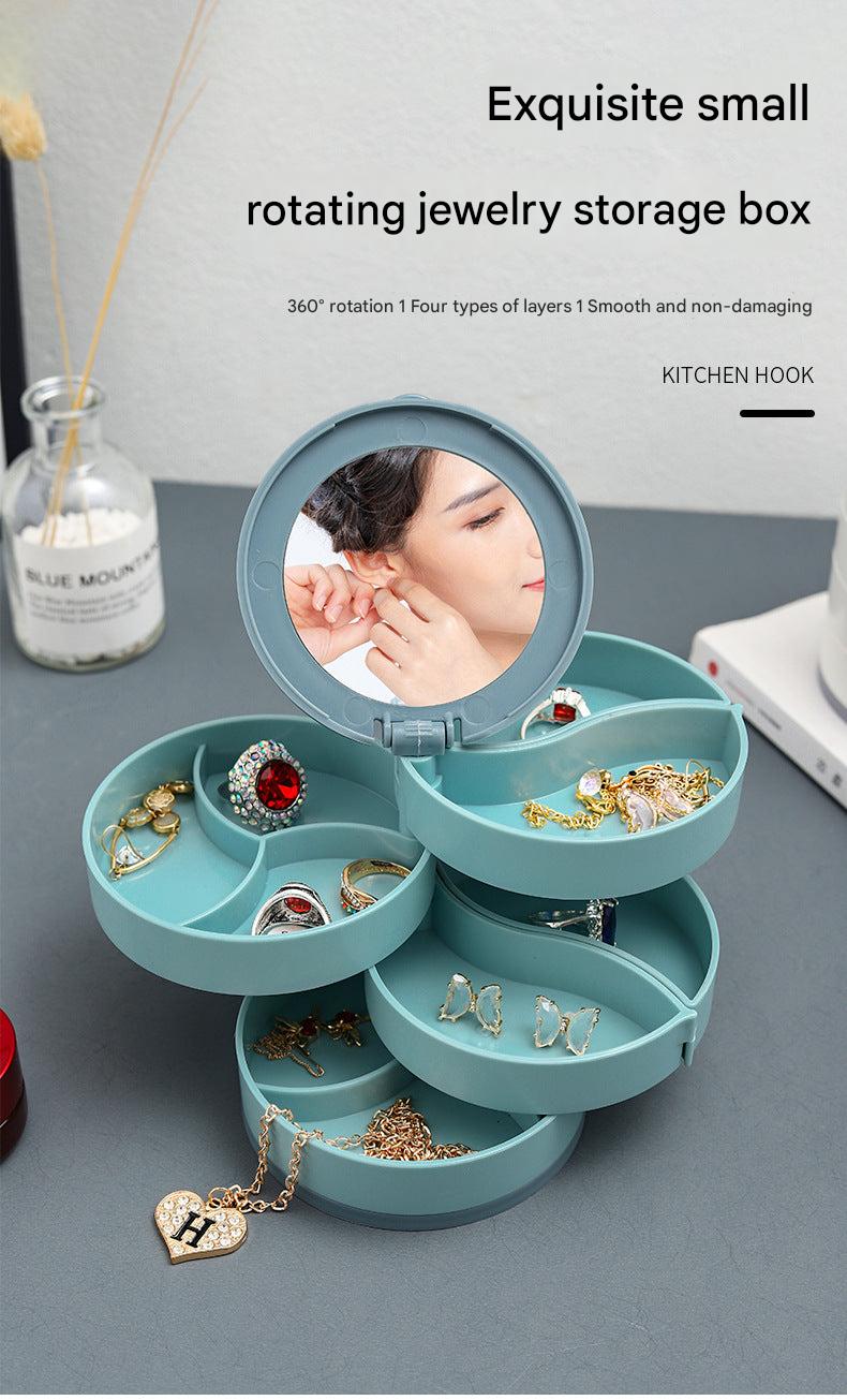 Organised jewellery pieces inside the box