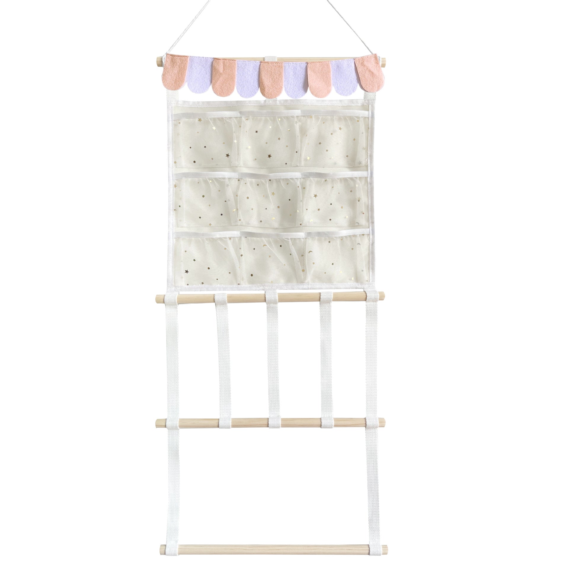 Charming kids room accessory organiser featuring a bow